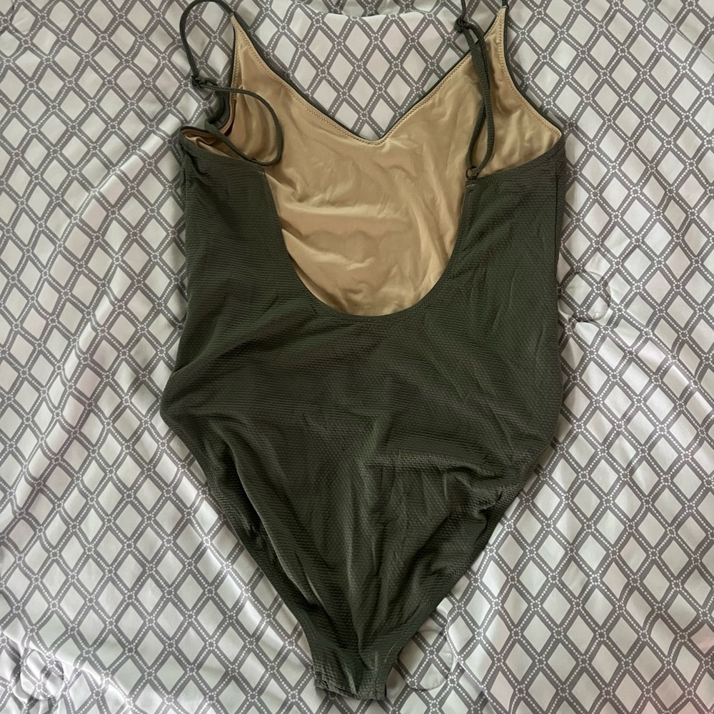 Olive Green Women's Swimsuit - Picture 5 of 7
